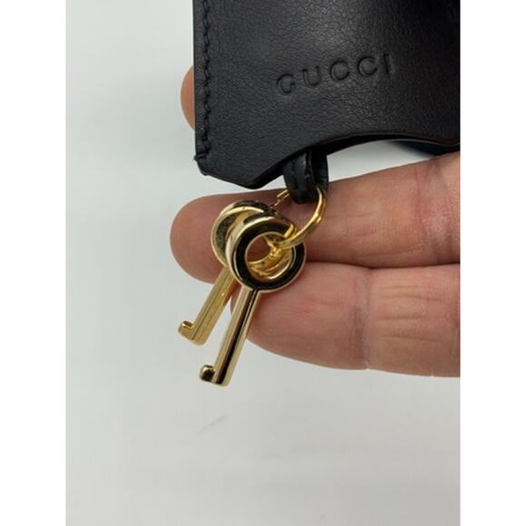 Gucci Calfskin Studded Small Padlock Pearl Shoulder Bag*Black*COA - Picture 11 of 15